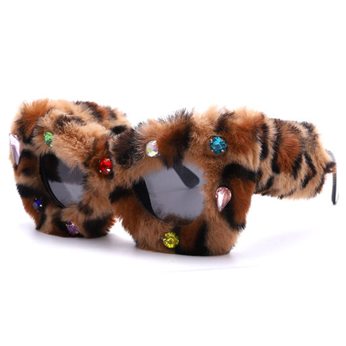 fuzzy rhinestone sunglasses boogzel clothing