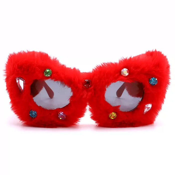 fuzzy rhinestone sunglasses boogzel clothing