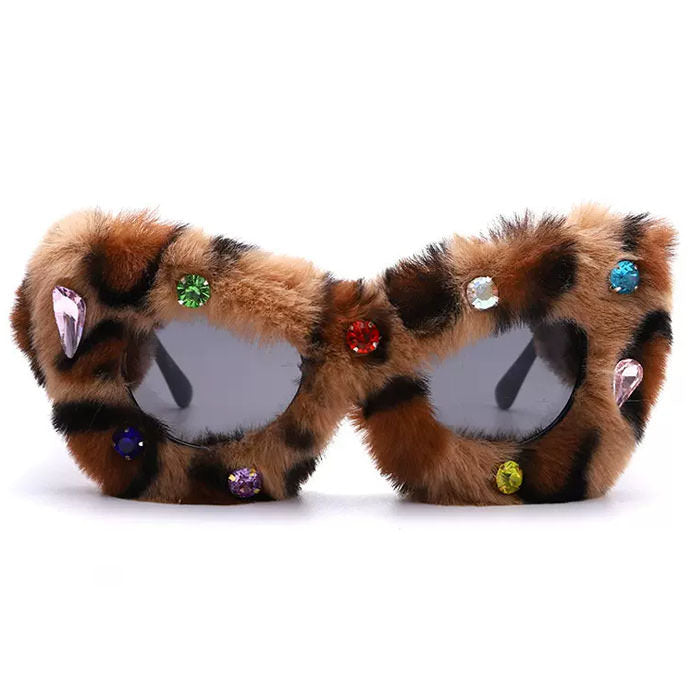 fuzzy rhinestone sunglasses boogzel clothing