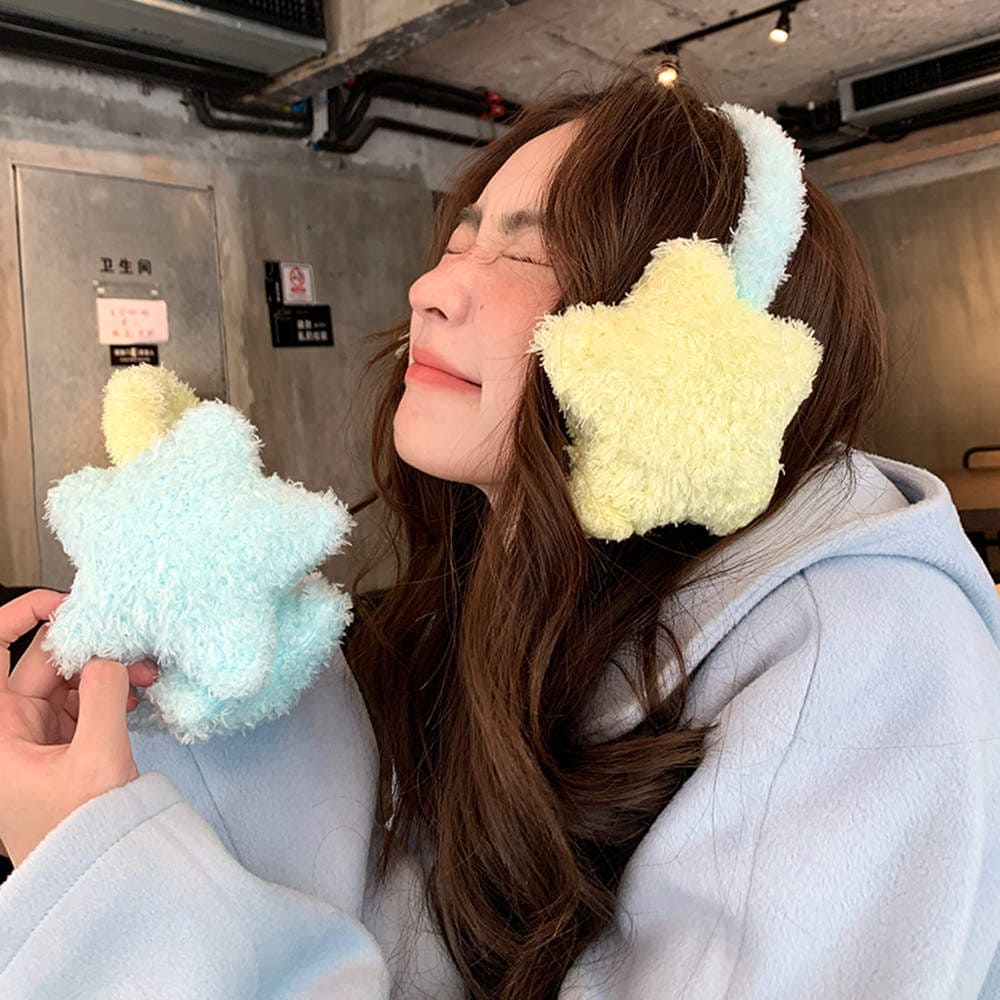 fuzzy star winter earmuffs boogzel clothing