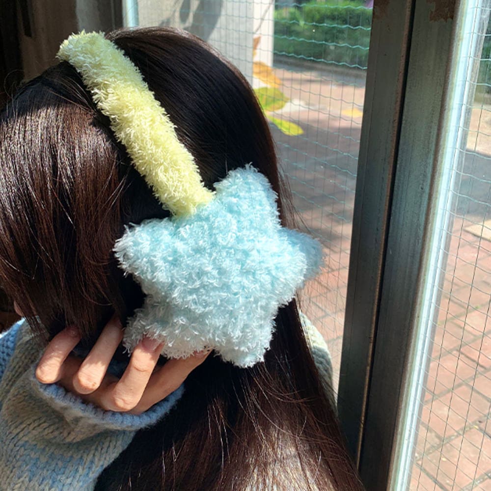 fuzzy star winter earmuffs boogzel clothing