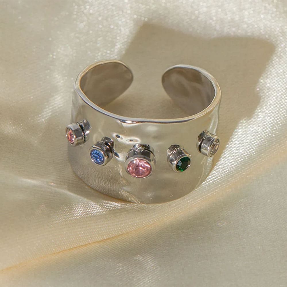 gemstones wide ring boogzel clothing