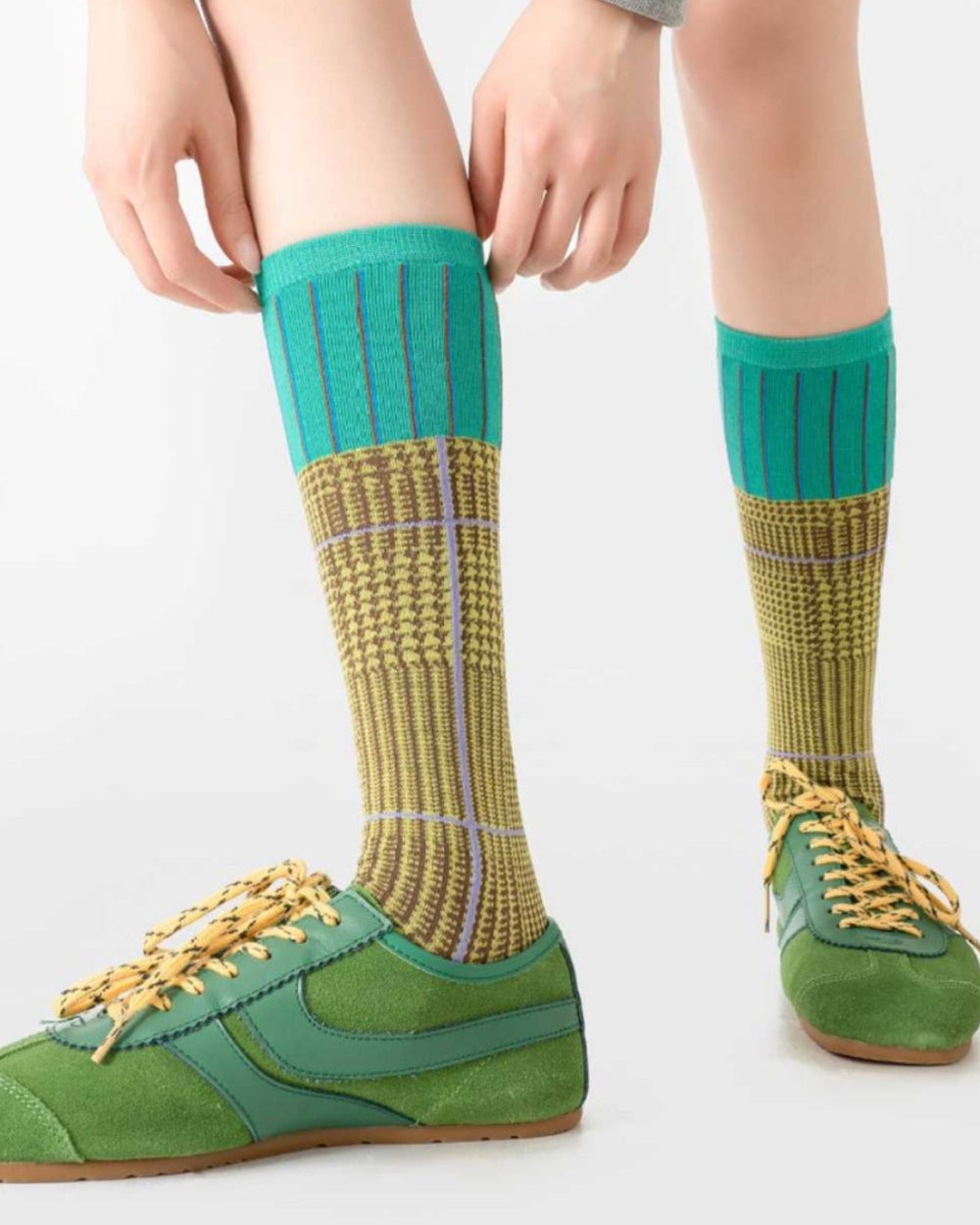 geometric knee high socks boogzel clothing