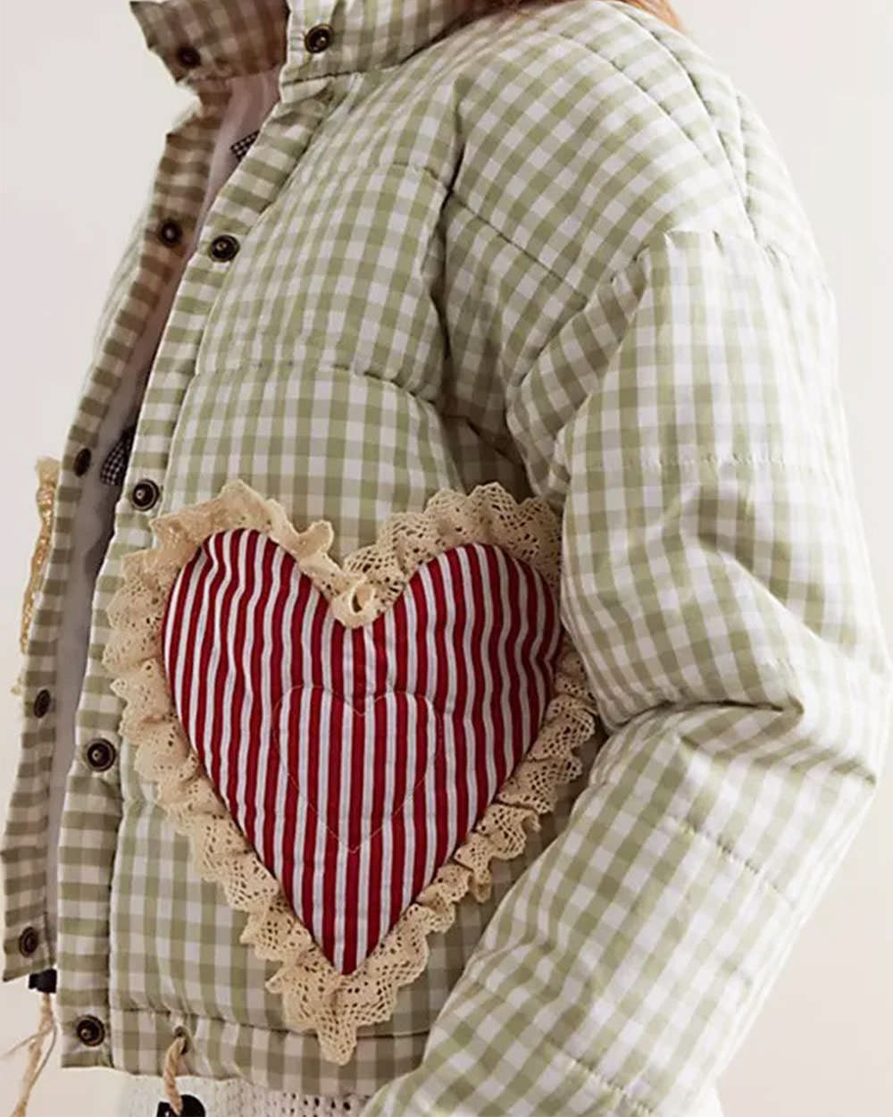 gingham heart pocket jacket boogzel clothing