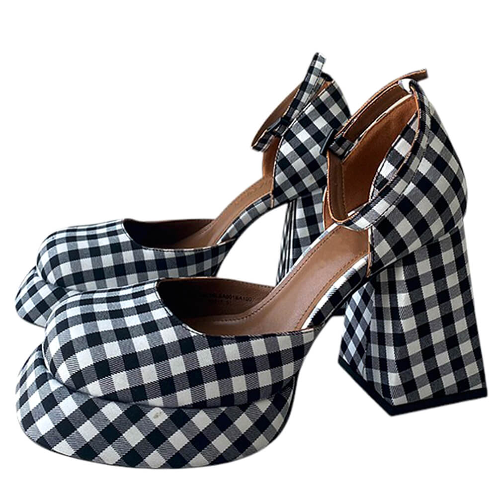 gingham mary jane patform heels boogzel clothing