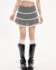 gingham picnic ruffle skirt boogzel clothing