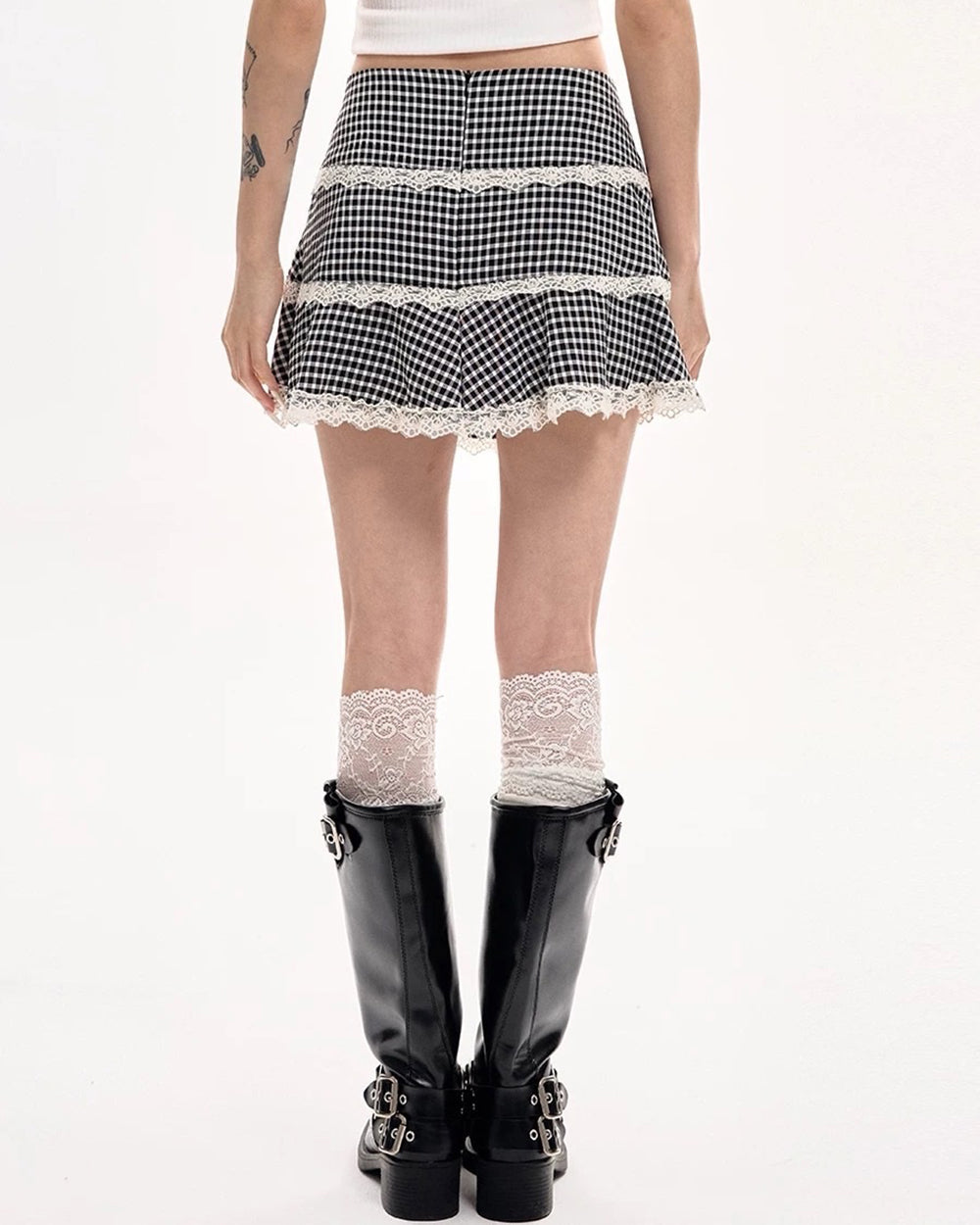 gingham picnic ruffle skirt boogzel clothing