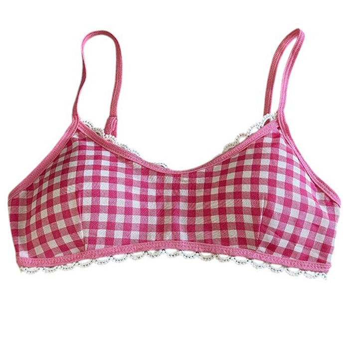 gingham ruffle bra top boogzel clothing
