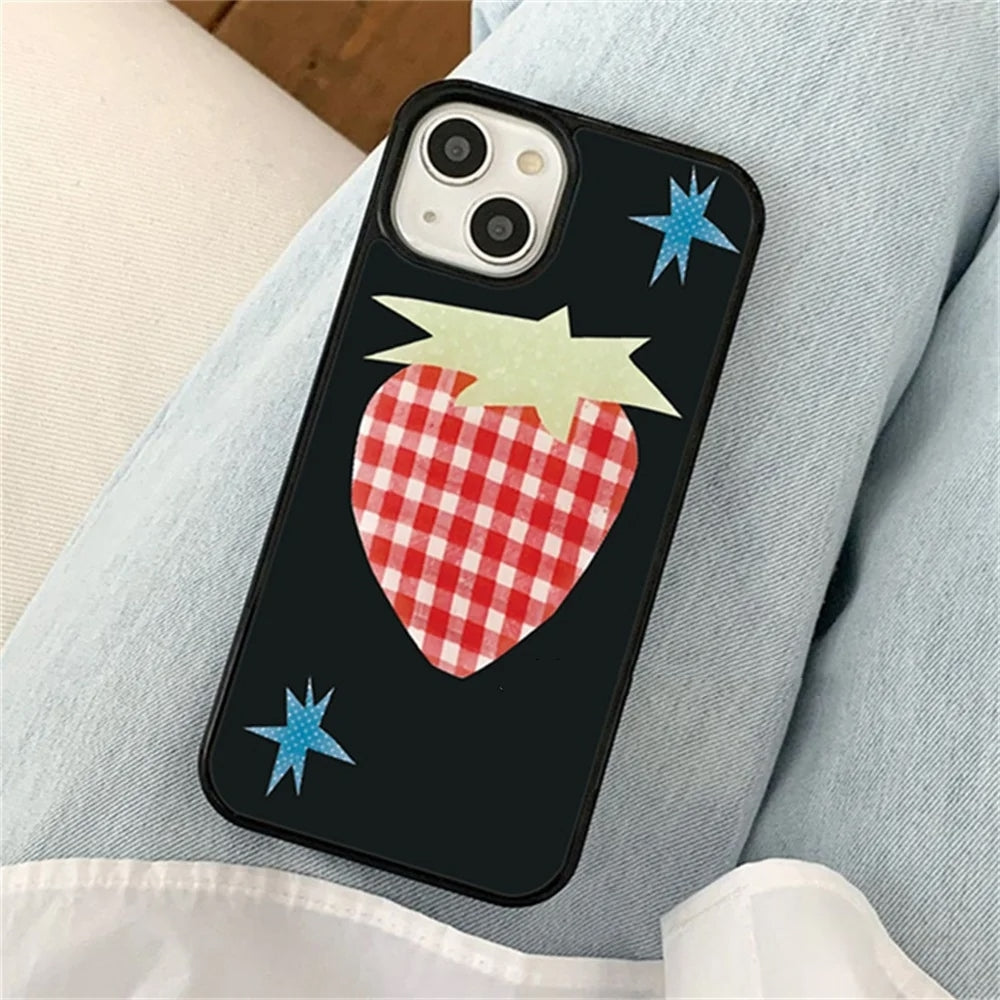 gingham strawberry iphone case boogzel clothing