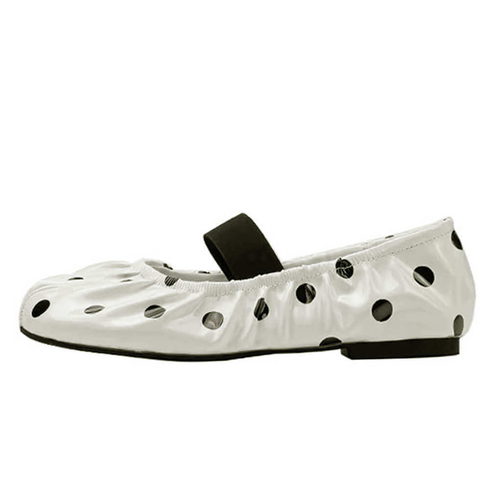 glossy polka dot tabi flats boogzel clothing