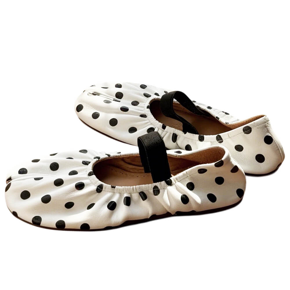 glossy polka dot tabi flats boogzel clothing