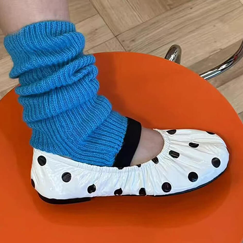 glossy polka dot tabi flats boogzel clothing