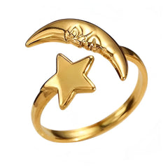 gold star moon ring boogzel clothing