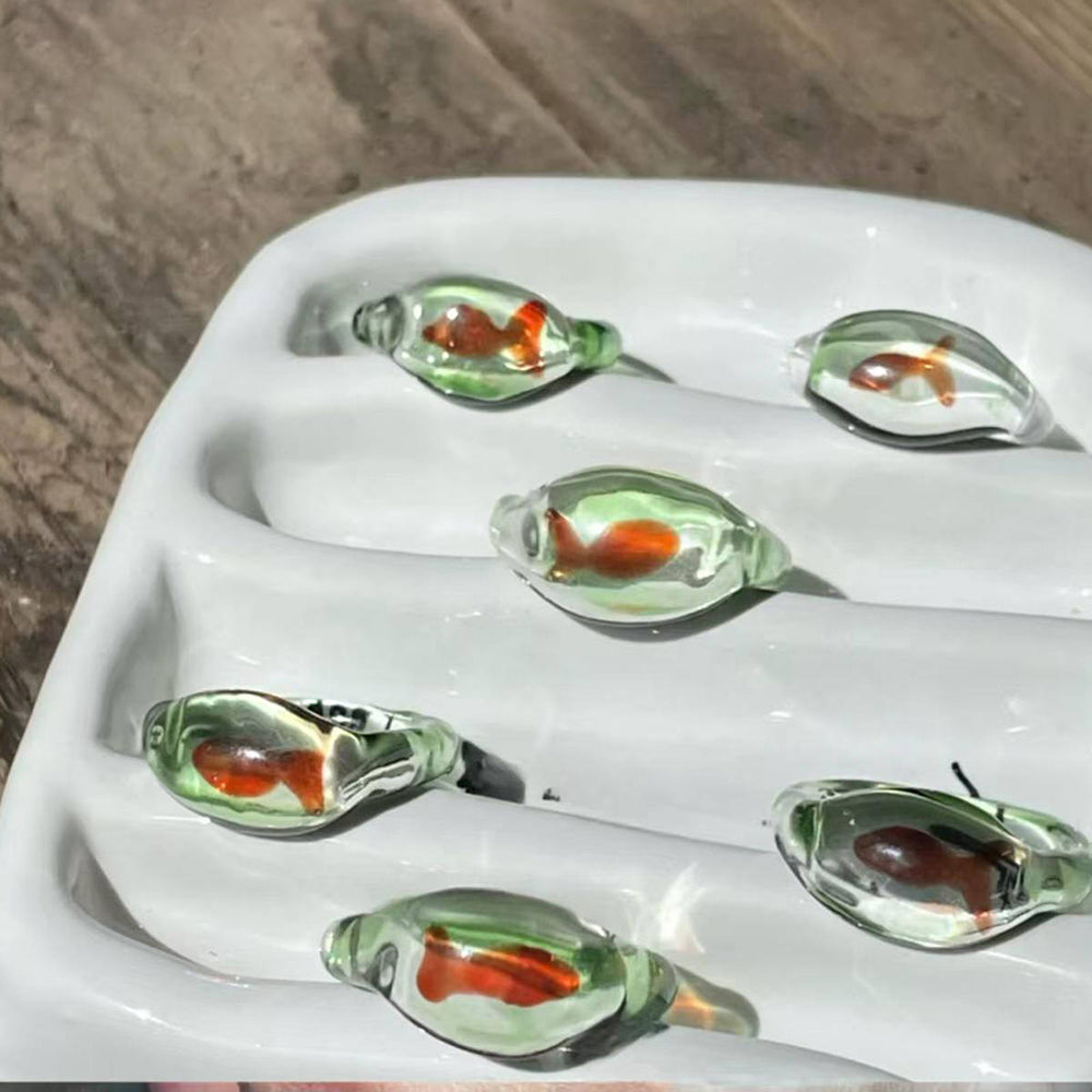goldfish clear resin ring boogzel clothing