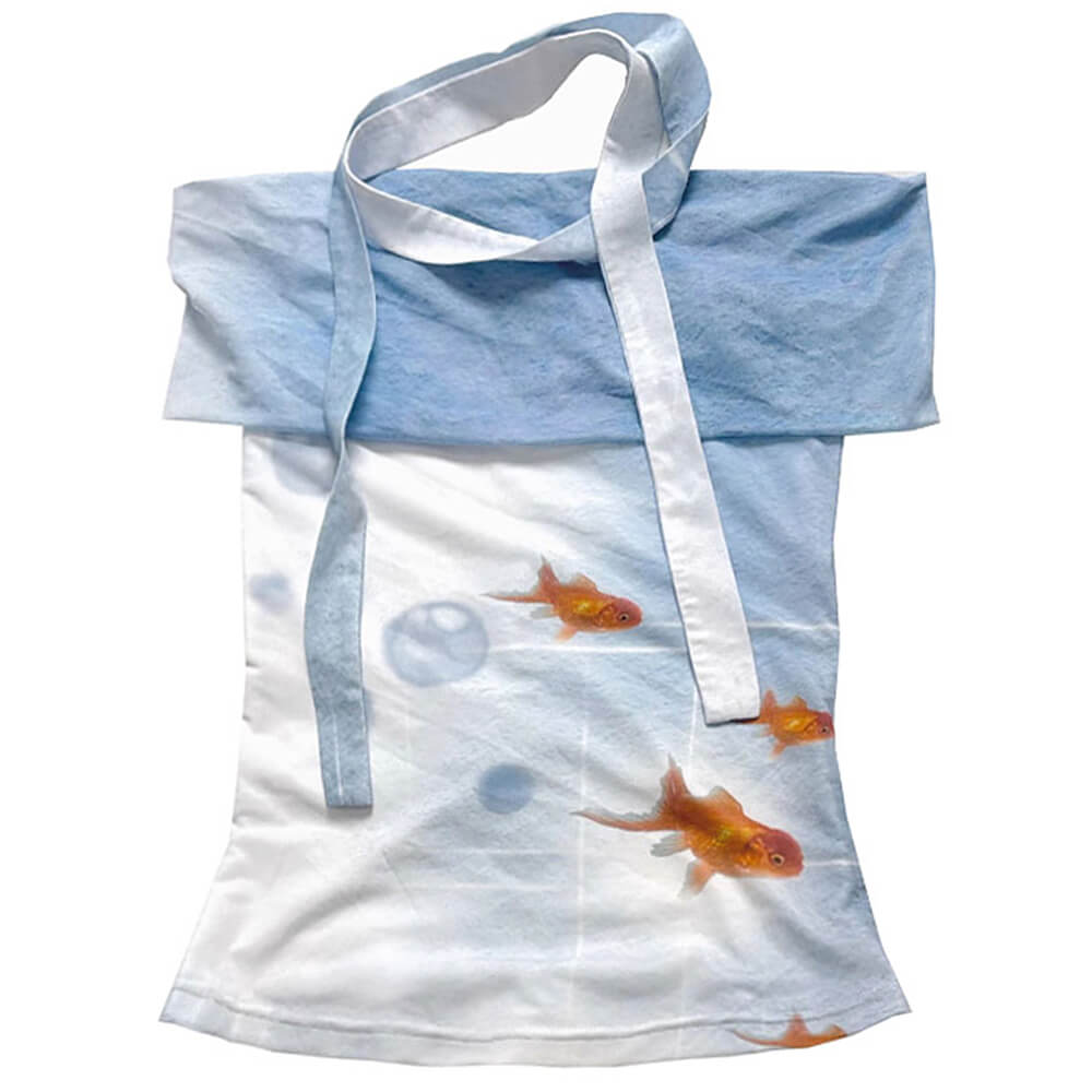 goldfish print off shoulder top boogzel clothing