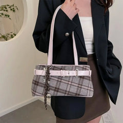 gossip girl plaid belted bag boogzel clothing