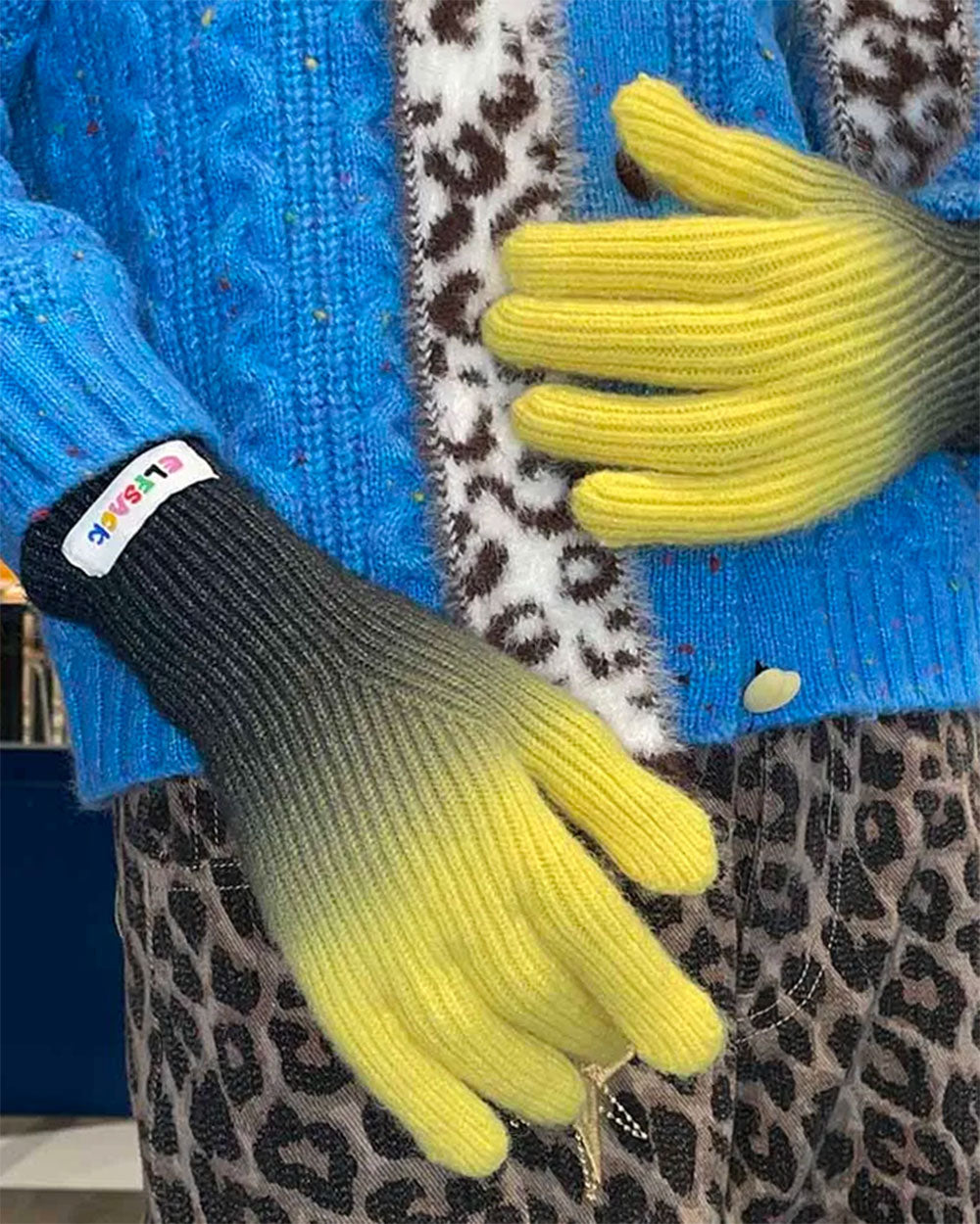 gradient ribbed gloves boogzel clothing