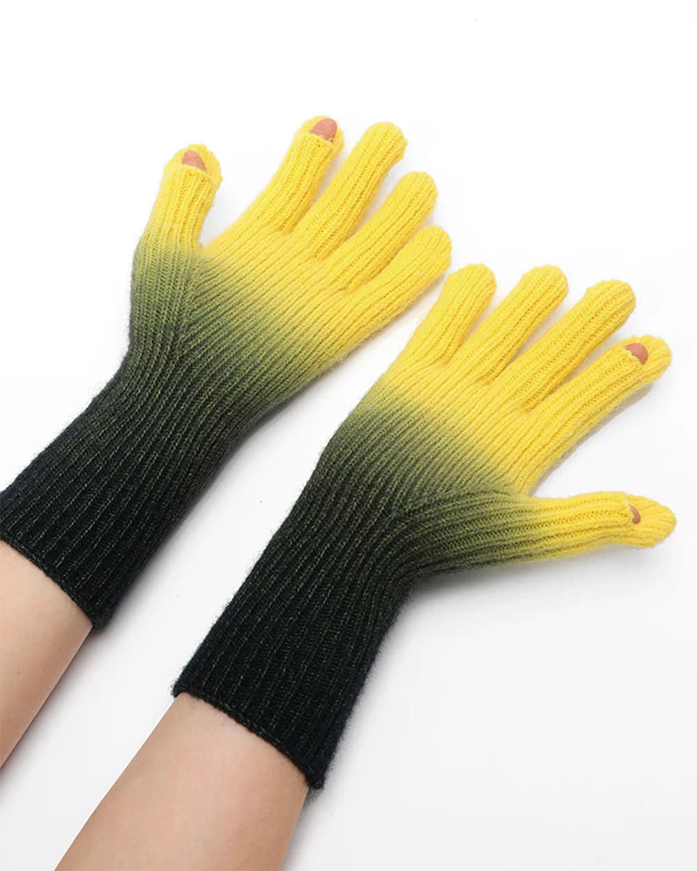 gradient ribbed gloves boogzel clothing