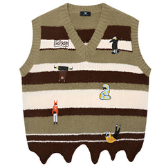 grandma aesthetic striped vest boogzel clothing