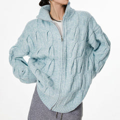 grandpa style cable knit zip jumper boogzel clothing