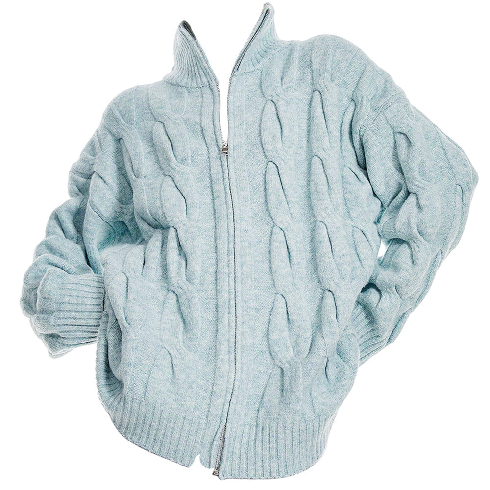 grandpa style cable knit zip jumper boogzel clothing