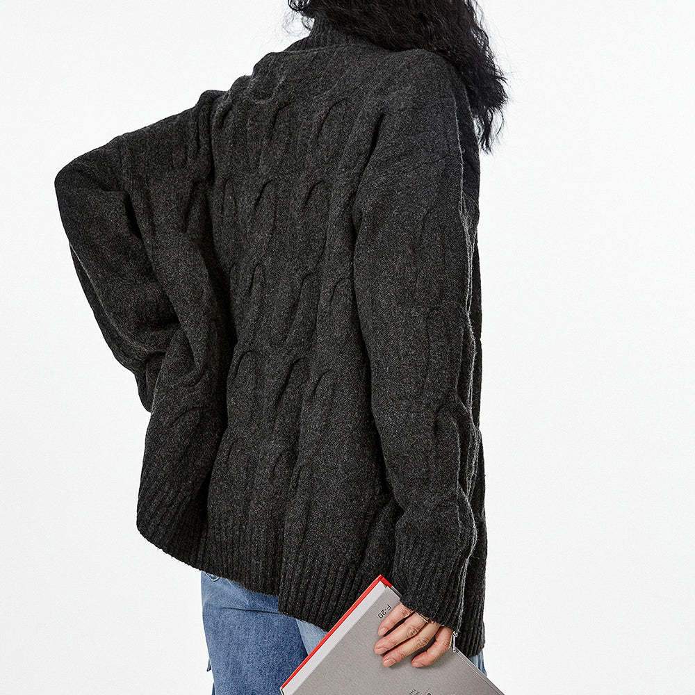 grandpa style cable knit zip jumper boogzel clothing