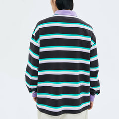 grape mint stripe rugby polo shirt boogzel clothing