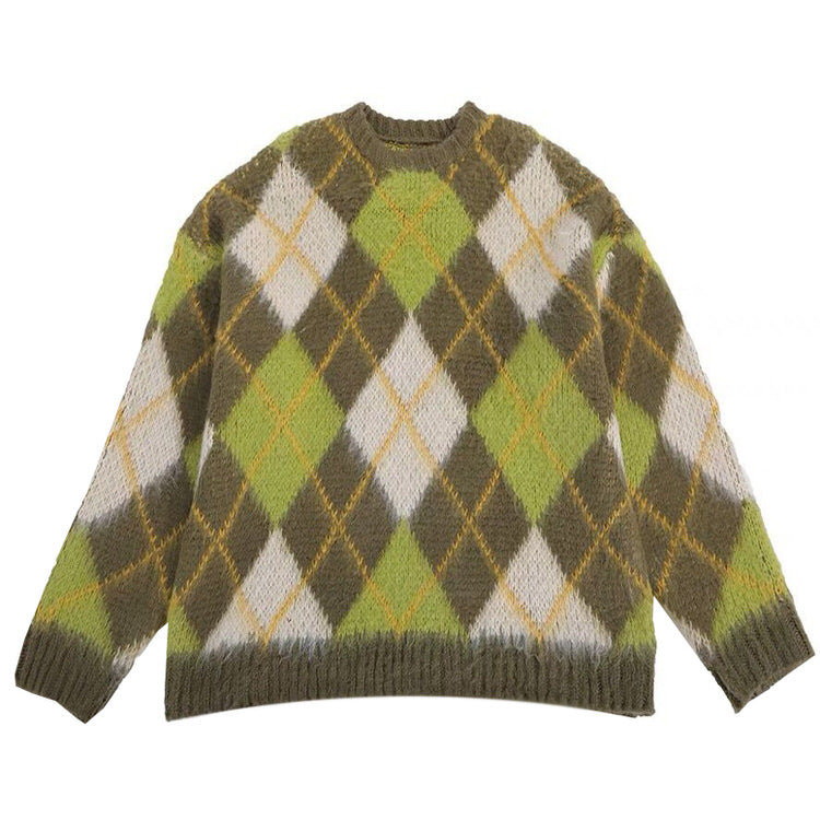 New Student Green Argyle Sweater - Boogzel Clothing