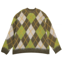 New Student Green Argyle Sweater - Boogzel Clothing