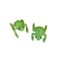 Green Frog Ear Clip Earrings 2pcs Set
