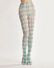 green plaid patterned tights boogzel clothing