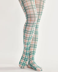green plaid patterned tights boogzel clothing