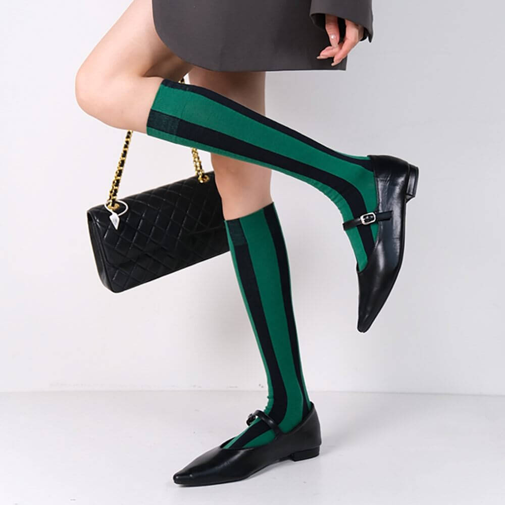 green striped knee socks boogzel clothing