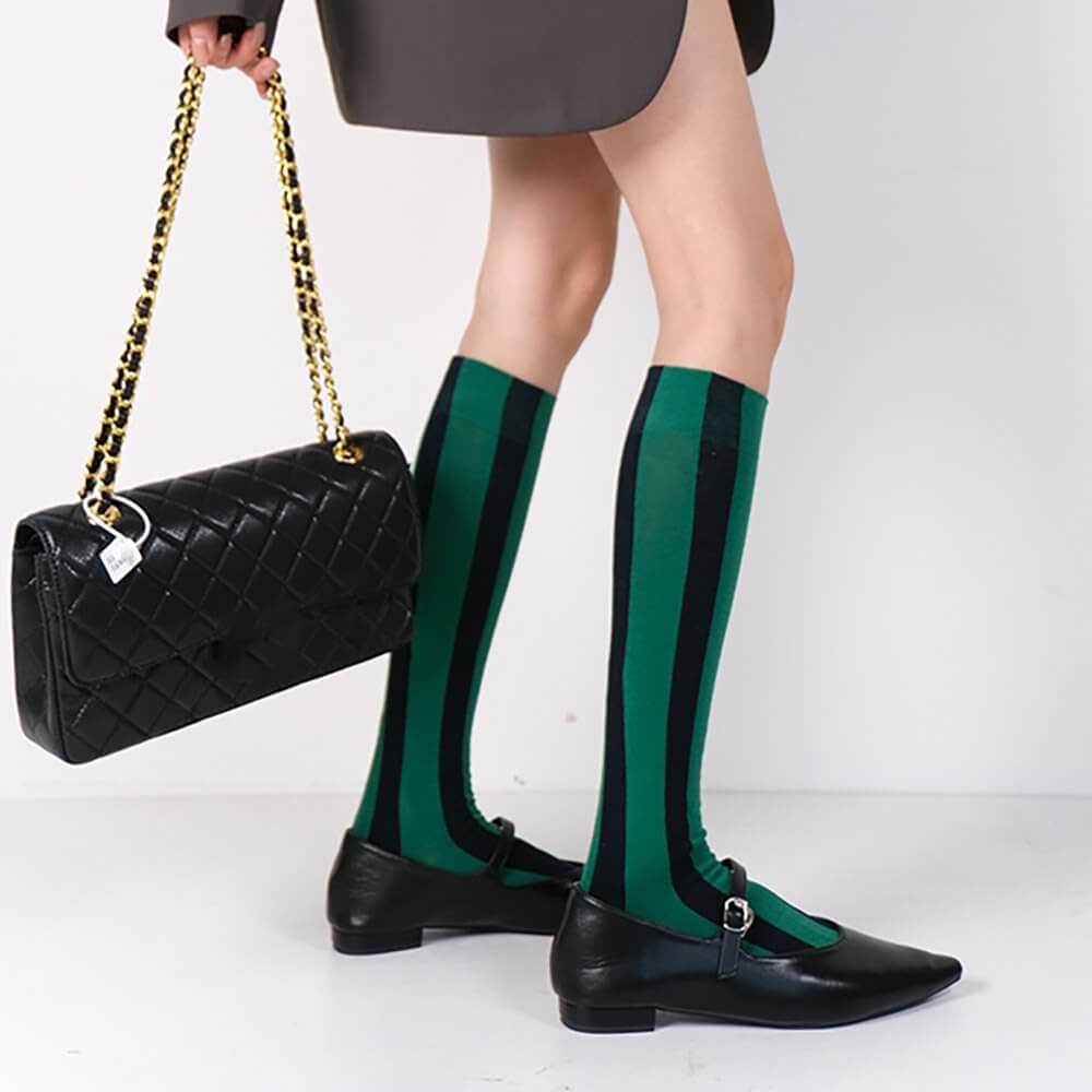 green striped knee socks boogzel clothing