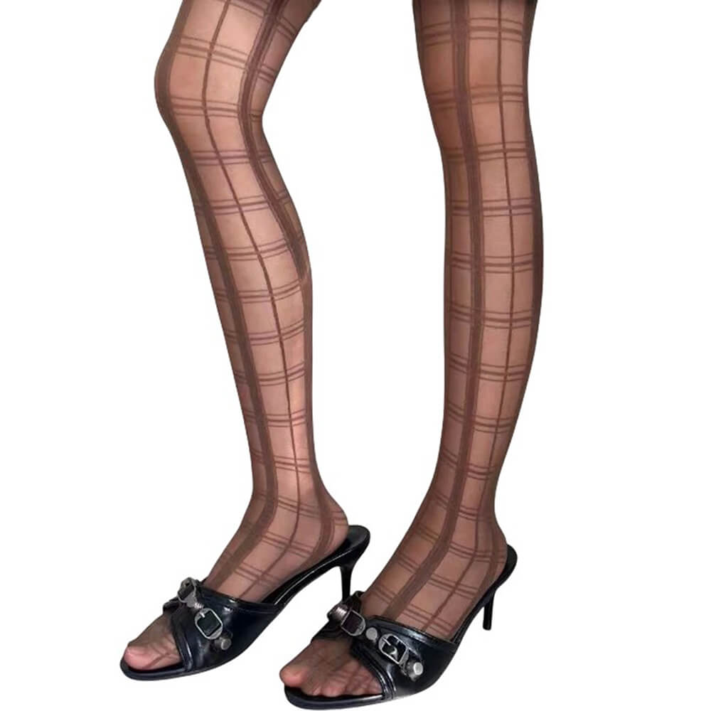 grid pattern sheer tights boogzel clothing