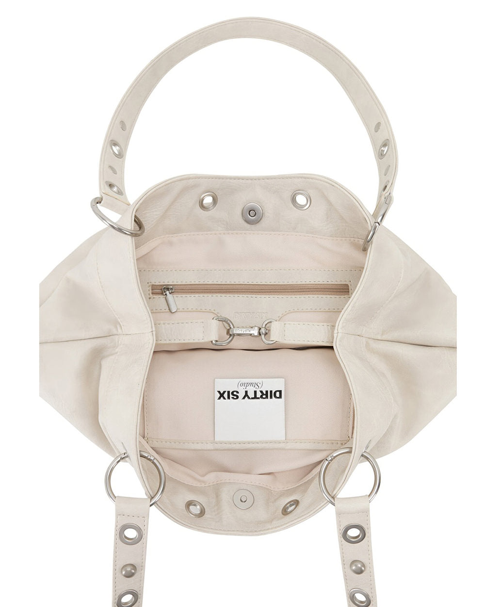 grommet stud beige shoulder bag boogzel clothing