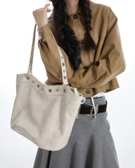 grommet stud beige shoulder bag boogzel clothing