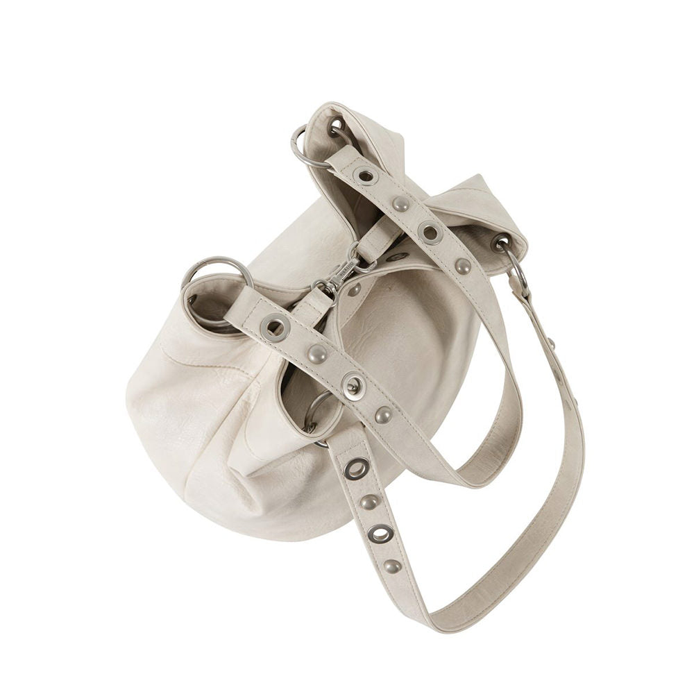 grommet stud beige shoulder bag boogzel clothing