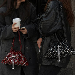 grunge eyelet shoulder bag boogzel clothing