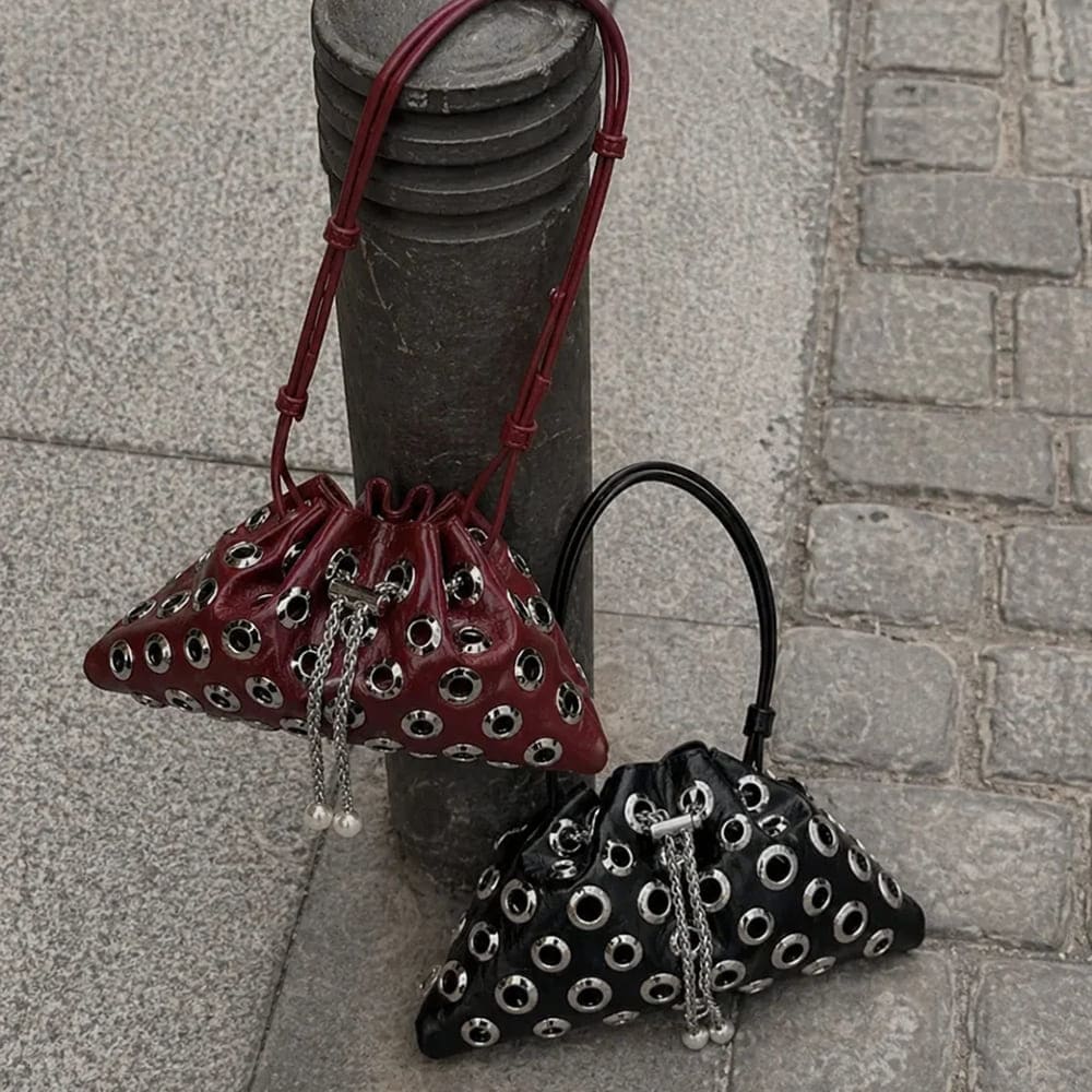 grunge eyelet shoulder bag boogzel clothing