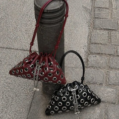 grunge eyelet shoulder bag boogzel clothing