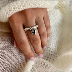 grunge heart charm ring boogzel clothing