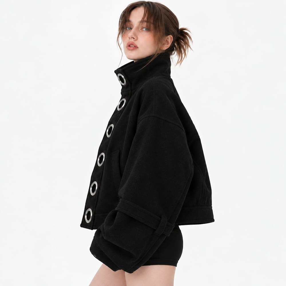 grunge oversized grommet jacket boogzel clothing