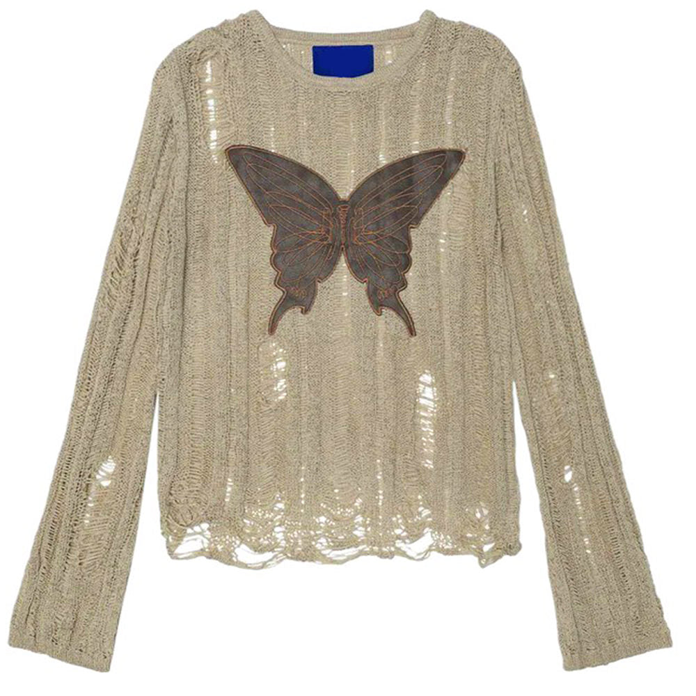 grunge aesthetic butterfly knit top boogzel clothing