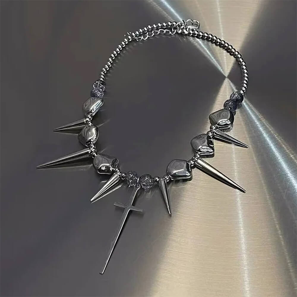 grunge aesthetic cross necklace boogzel clothing