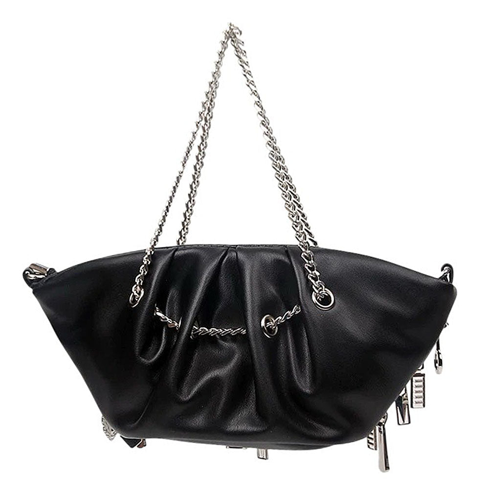 grunge aesthetic ruched chain bag boogzel clothing
