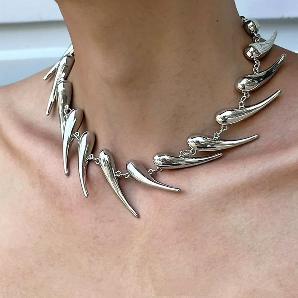 grunge aesthetic spike choker necklace boogzel clothing