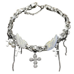 grunge angel wings necklace boogzel clothing