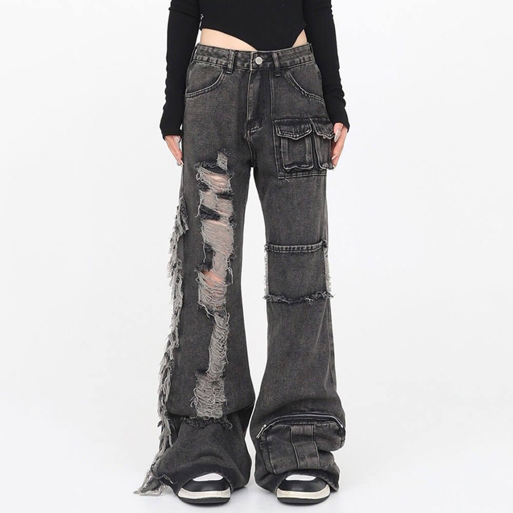 black ripped jeans boogzel clothing