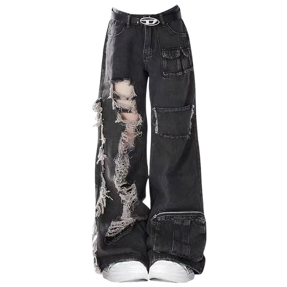 grunge black ripped jeans boogzel clothing
